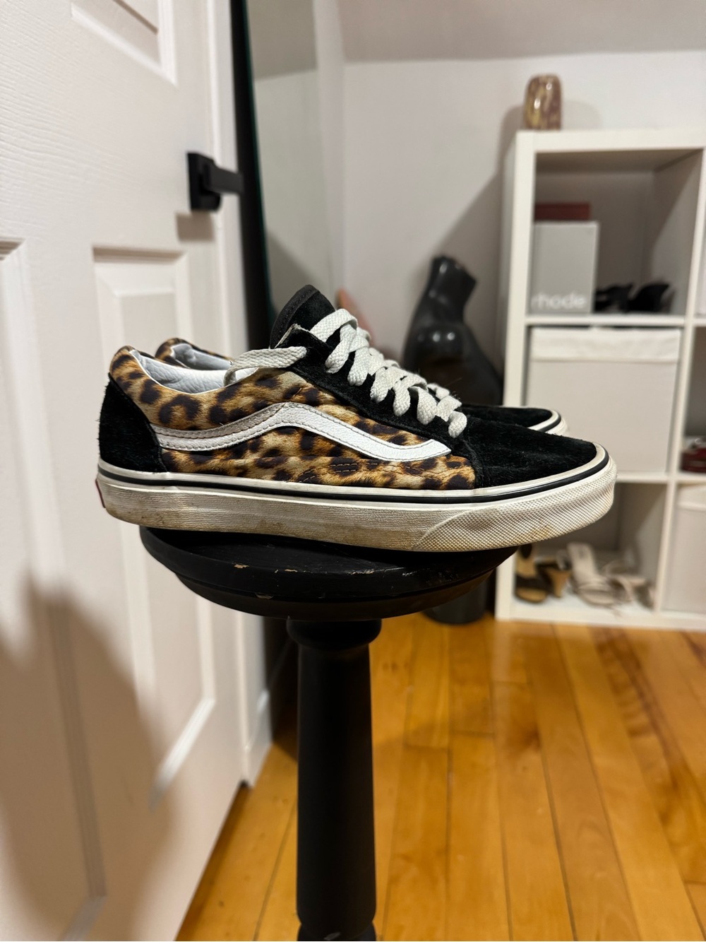 Vans Black & Leopard Print Old Skool Sneakers